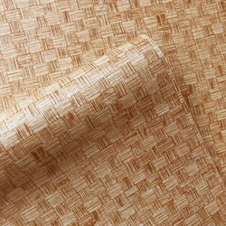 Chinese Style Bamboo Mat Pattern PVC Wallpaper Hotel Study Home Decoration Imitation Bamboo Weaving Self-Adhesive Wall Sticker