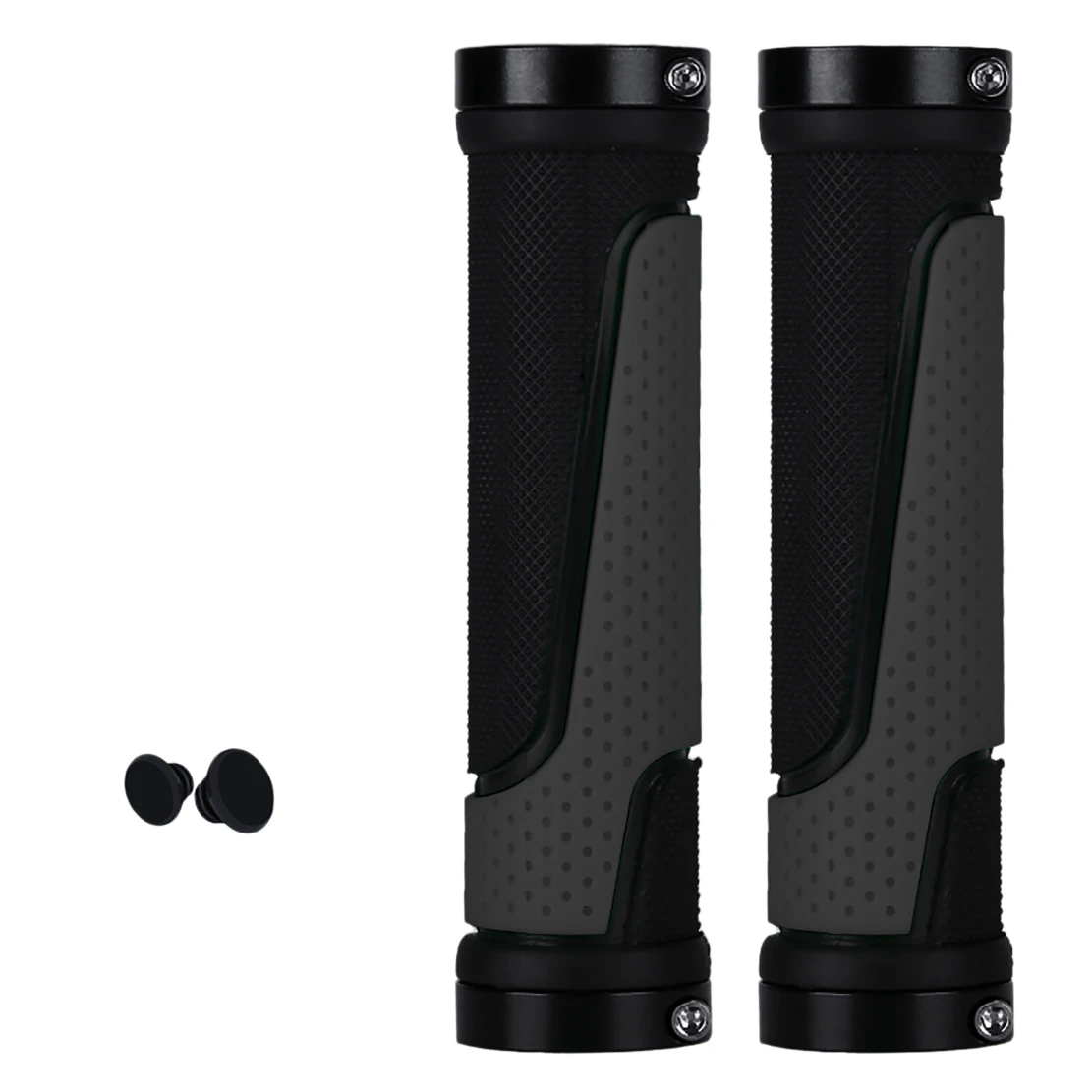 Mountain Bike Grips Non-Slip Durable Shock-Proof Rubber Fixed Gear Bicycle Handlebar Grip Cycling Parts Gray