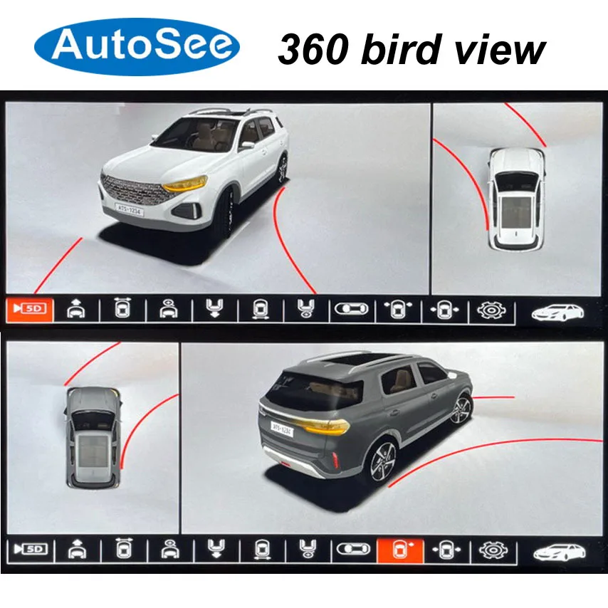 suit original OEM monitor for Hyundai ix35 birds eye 360 degree camera 3D Panoramic view Front rear mirror cam Surround reverse