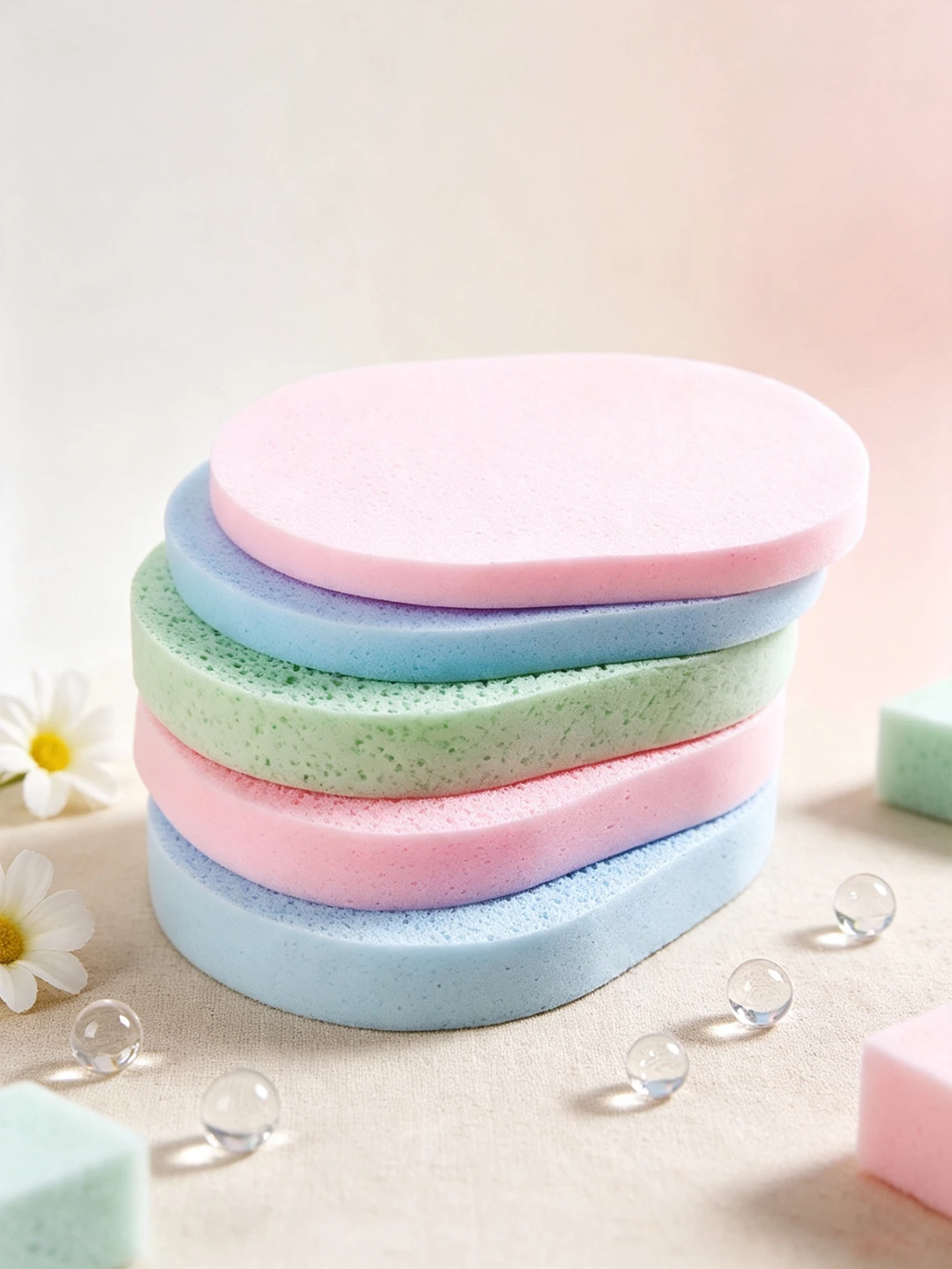 1/3/6/8/12 Seaweed Facial Cleansing Sponge Balls, Multifunctional Facial Cleansing Sponge, Deep Pore Cleaning Exfoliating Face Wash Sponge, Gentle Makeup Remover, Reusable Skincare Tool, Women's Home Travel Beauty Accessories