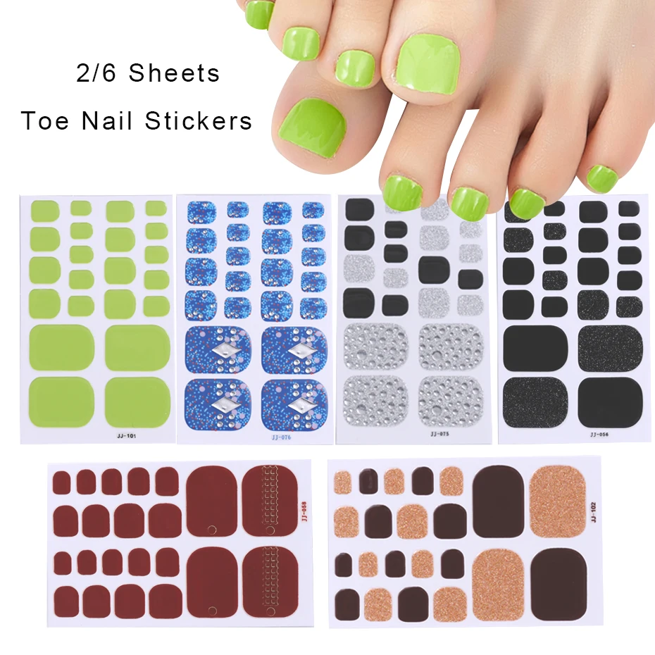 

Baking Free Solid Color Toenail Stickers Waterproof Nail Stickers Manicure Full Cover Foot Decals Nail Art Decoration Stickers