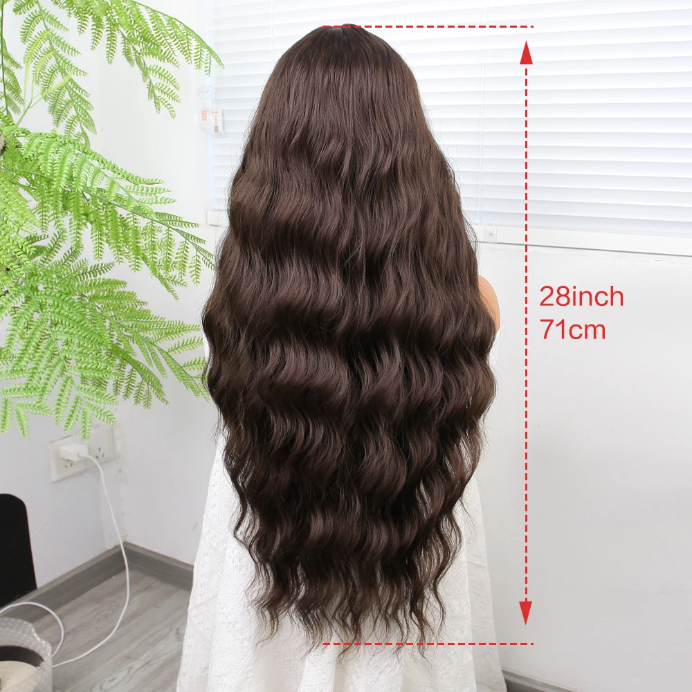 Wig Rambut Sintetis Wig Bergelombang untuk Wanita dengan Cosplay Harian Alami Panjang Tahan Panas