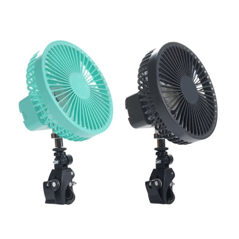 

Portable Clip on Fan Battery Operated Stroller Fan 5000mAh Small Rechargeable Fan 4 Speed Cooling Desk Fan for Travel A6HB