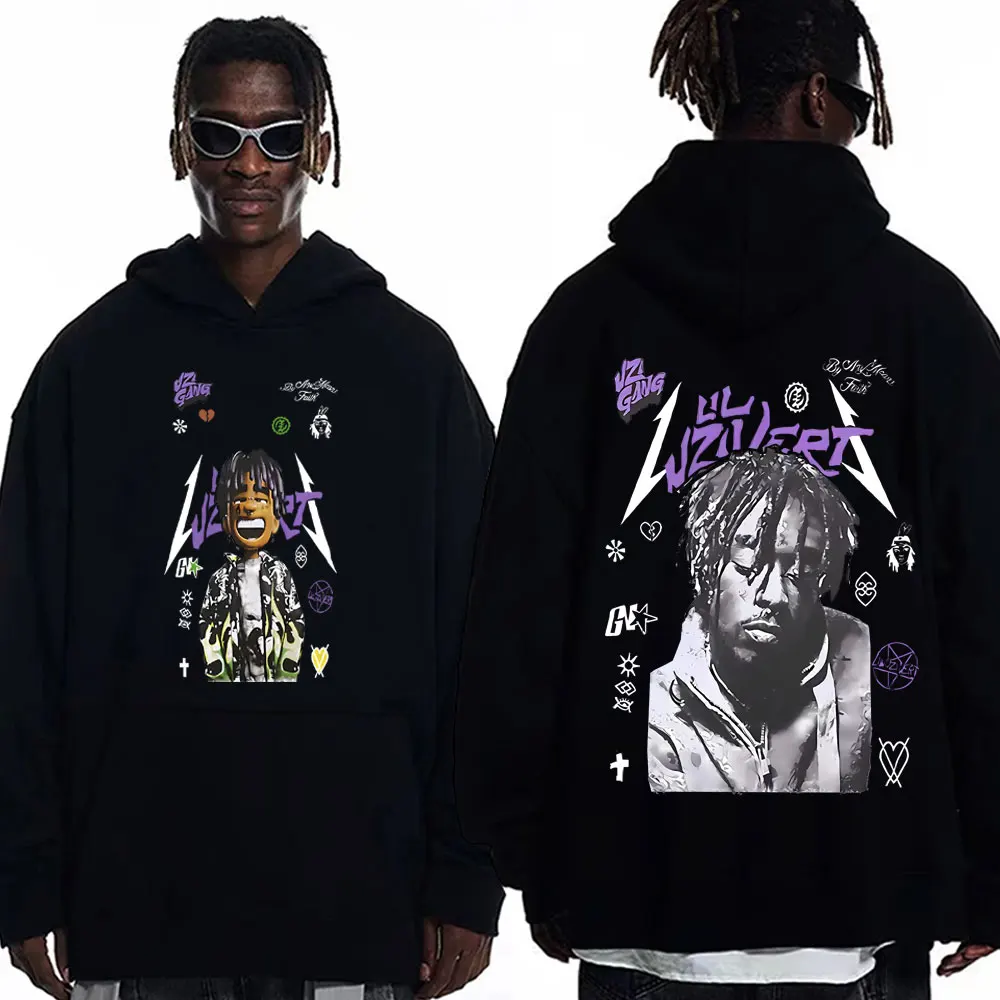 

Rapper Lil Uzi Vert Double Sided Print Hoodies Men Women Trend Hip Hop Rap Hooded Sweatshirts Fashion Casual Oversized Pullovers