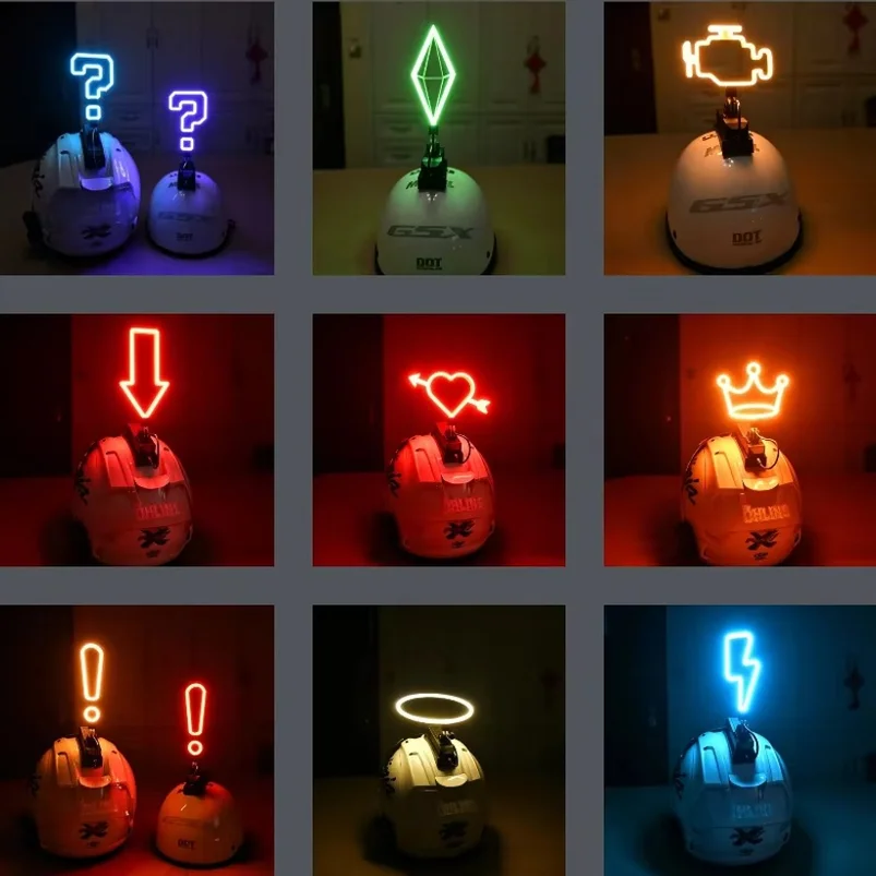 New Motorcycle Helmet Luminous Decor Strips LED Light, Night Riding Mod Accessories, Helmet Glowing Decoration Sticker
