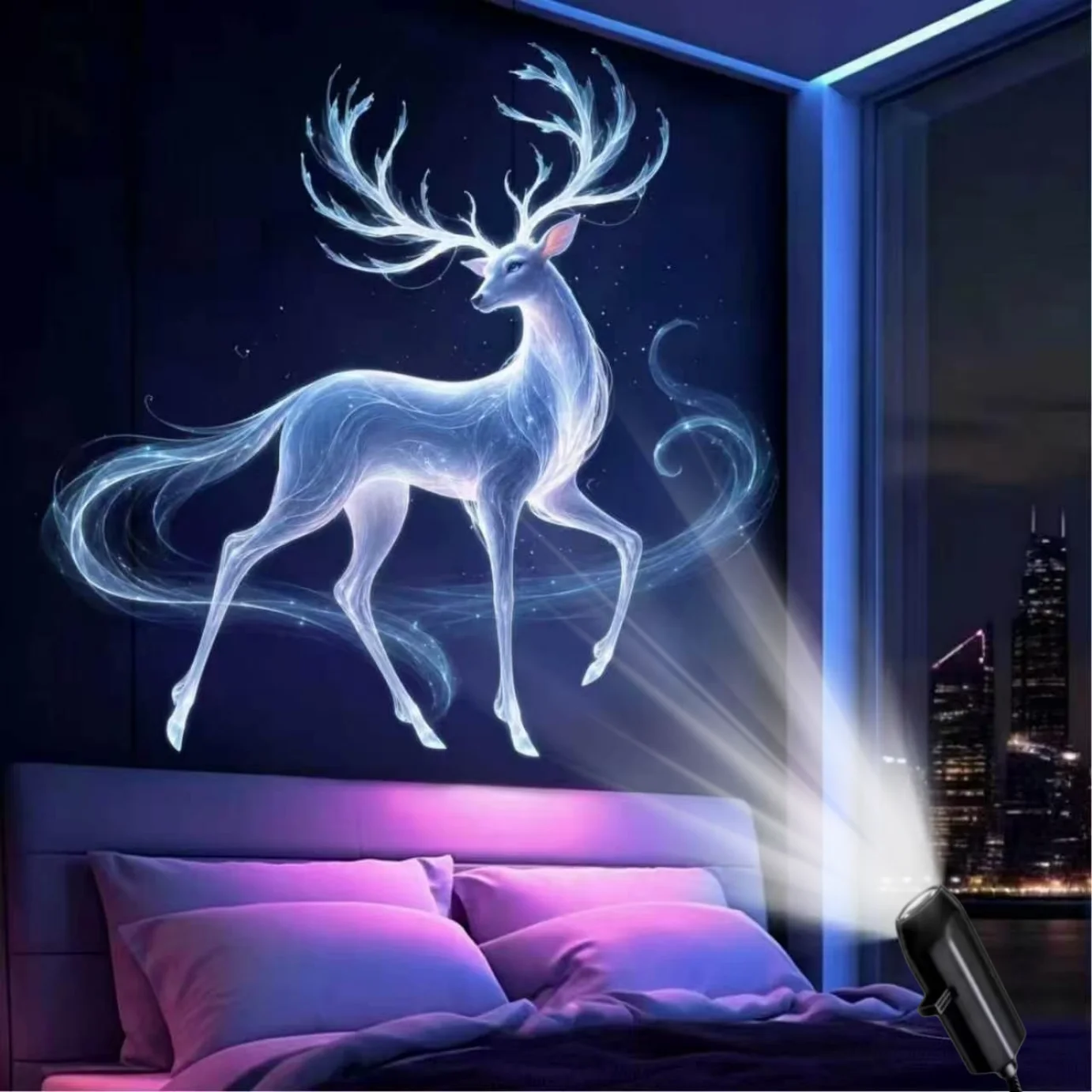 Six Major Chery Divine Beasts (Unicorn, Leopard, Divine Deer, Evil Dragon, Purple Fox, White Cat) Pattern Projection Lamps.