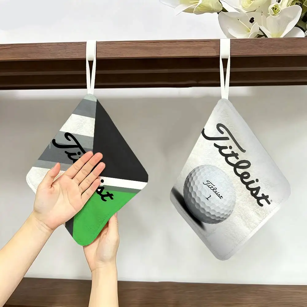 T-Titleist-Golf Soft Polyester Cotton Towel, Hanging Kitchen Style Hand Wiping Cloth for Restaurant Home