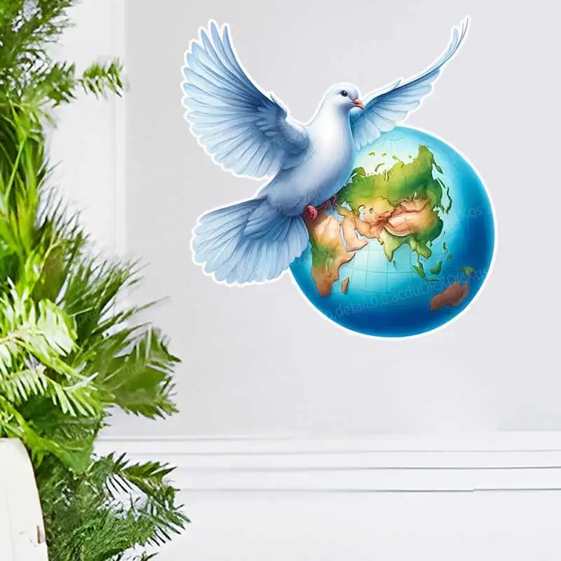 Peace White Pigeon Animal Decoration Stickers for Living Room Bedroom Kitchen Self-adhesive Poster AA176