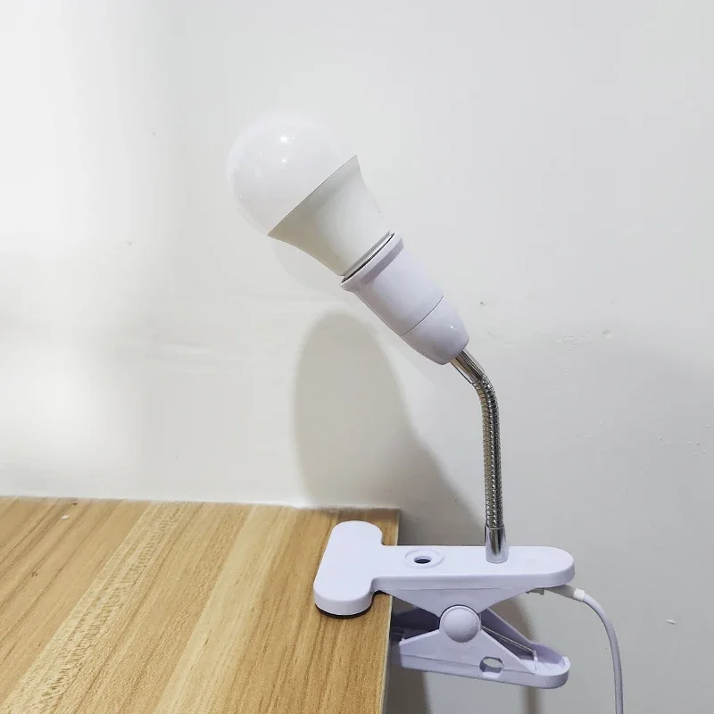 Flexible Hose Universal Clamp Lamp Holder E27 with Switch Lamp Head Bedside Read Table Lamp Factory Supplementary Light