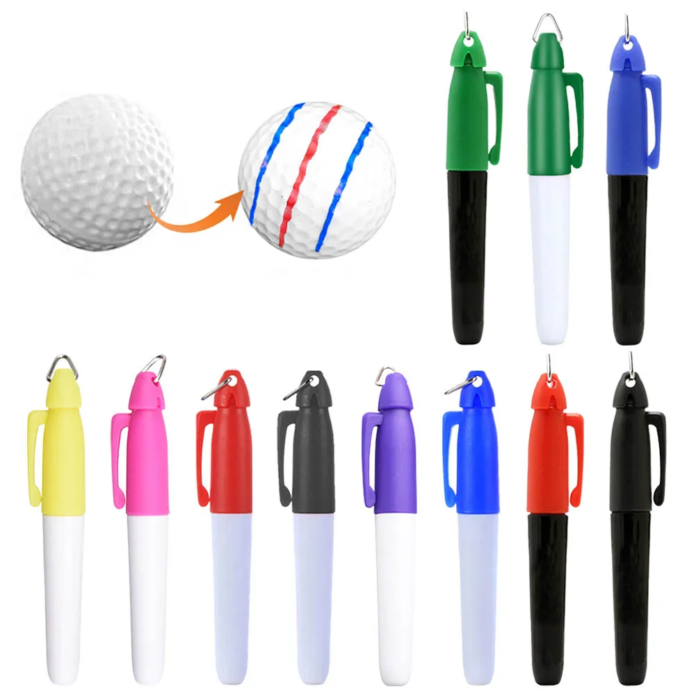 

Portable GolfBall Liner Marker Pen With Hang Hook For Easy Use Improve Batting Accuracy With Clear Alignment Marks ﻿11 Colors