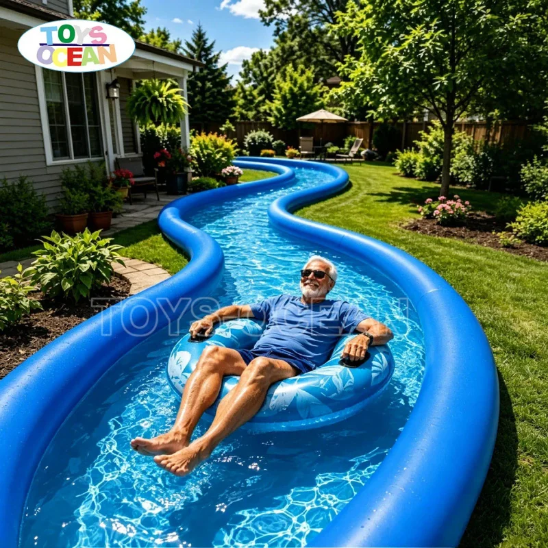 Custom-designed Inflatable Lazy River Pool Water Pool Perfect for Backyard Parties and Leisure Activities for Both Kids Adults.