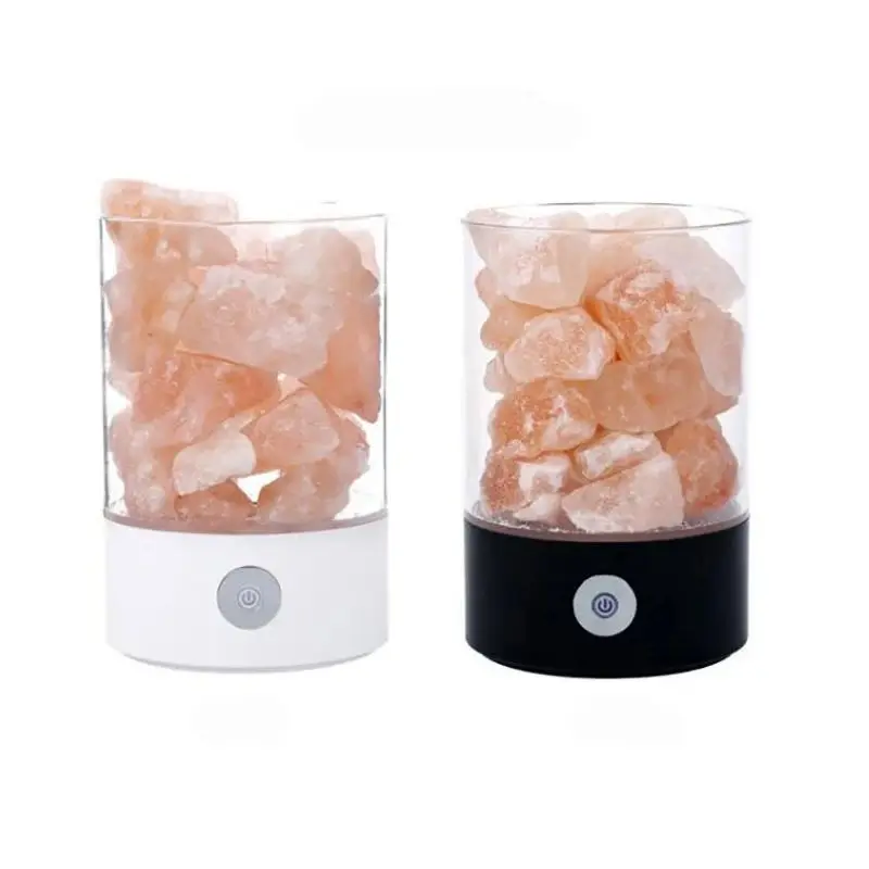 

Pink Salt Rock Lamps USB Himalayan Sea Salt Crystal Night Light with Touch Dimmer Switch Air Purifier Bedside Night Light