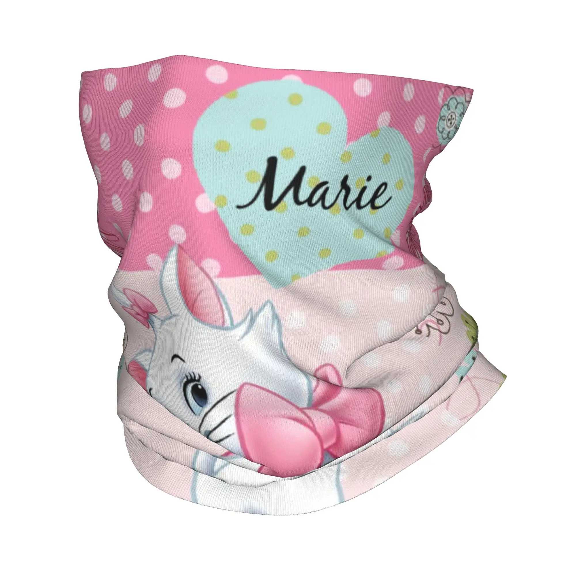 

Custom Marie Cartoon Cat Bandana Winter Neck Warmer Women Windproof Wrap Face Scarf for Hiking Gaiter Headband