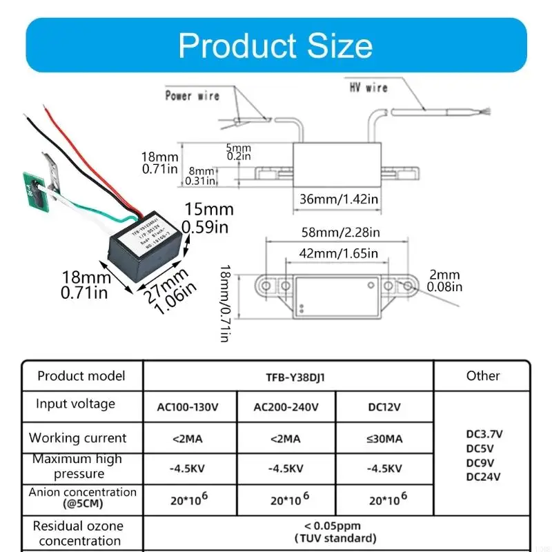 U0DE Усовершенствованный низкотемпературный генератор плазменных ионизаторов для домашнего и офисного использования