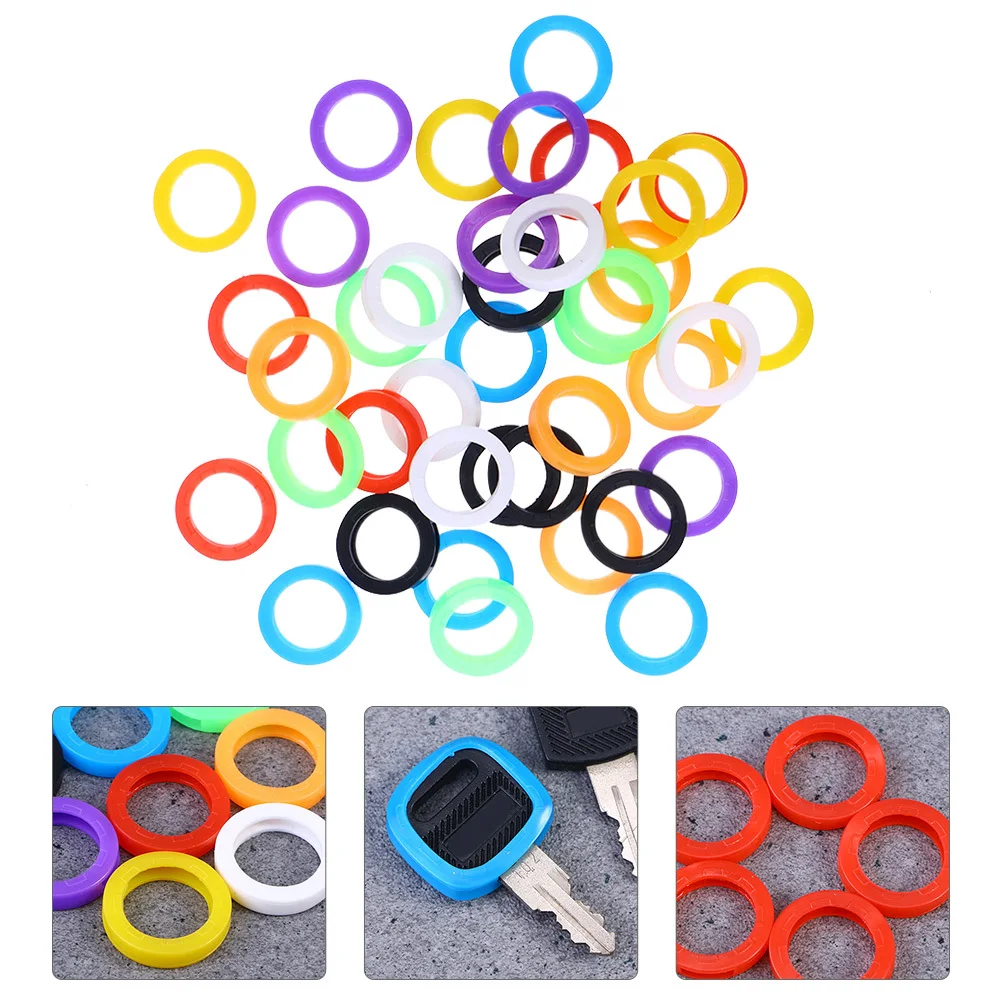 

50pcs Silicone Protector Colorful Elastic Covers Waterproof Dustproof Key Identification Caps For Organization Decoration