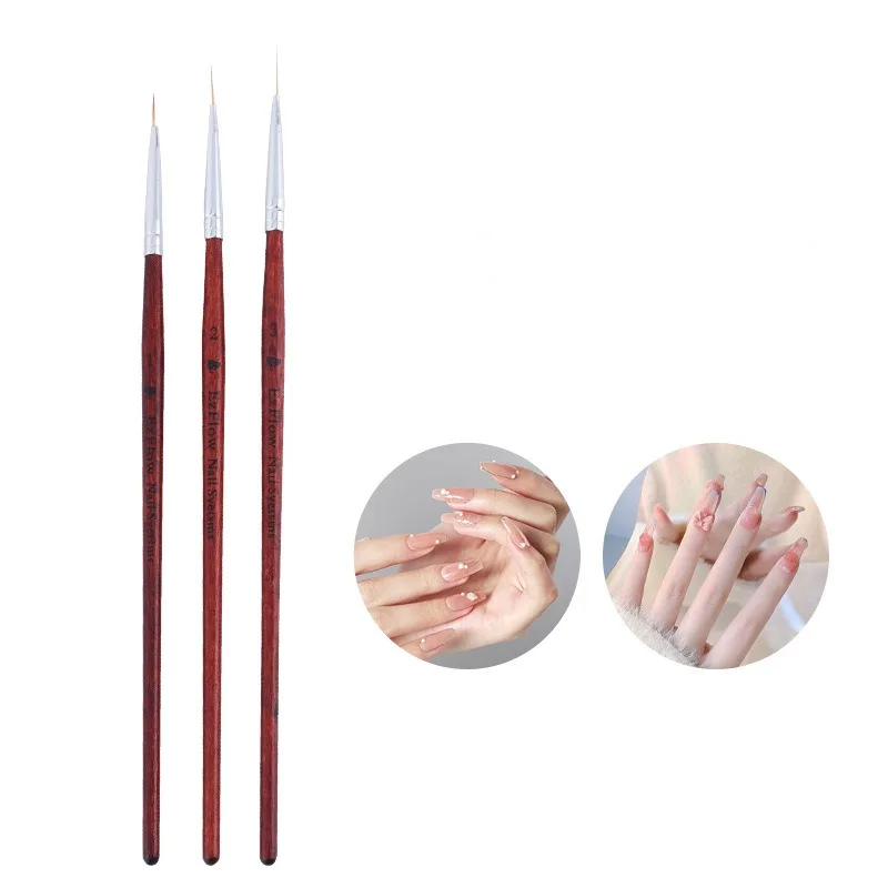 Nagelborstel Set Gradiënt Smudge Art Borstels Voor Manicure Uv Gel Polish Draw Verf Houten Pen Nail Tools Accesoires