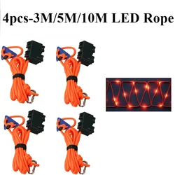 4pcs LED 3/5/10m 6mm Tent Rope Fastener Fixed Buckle Ratchet Hangers Awning Wind Rope Tie Down Outdoor Camping Tent Accessories