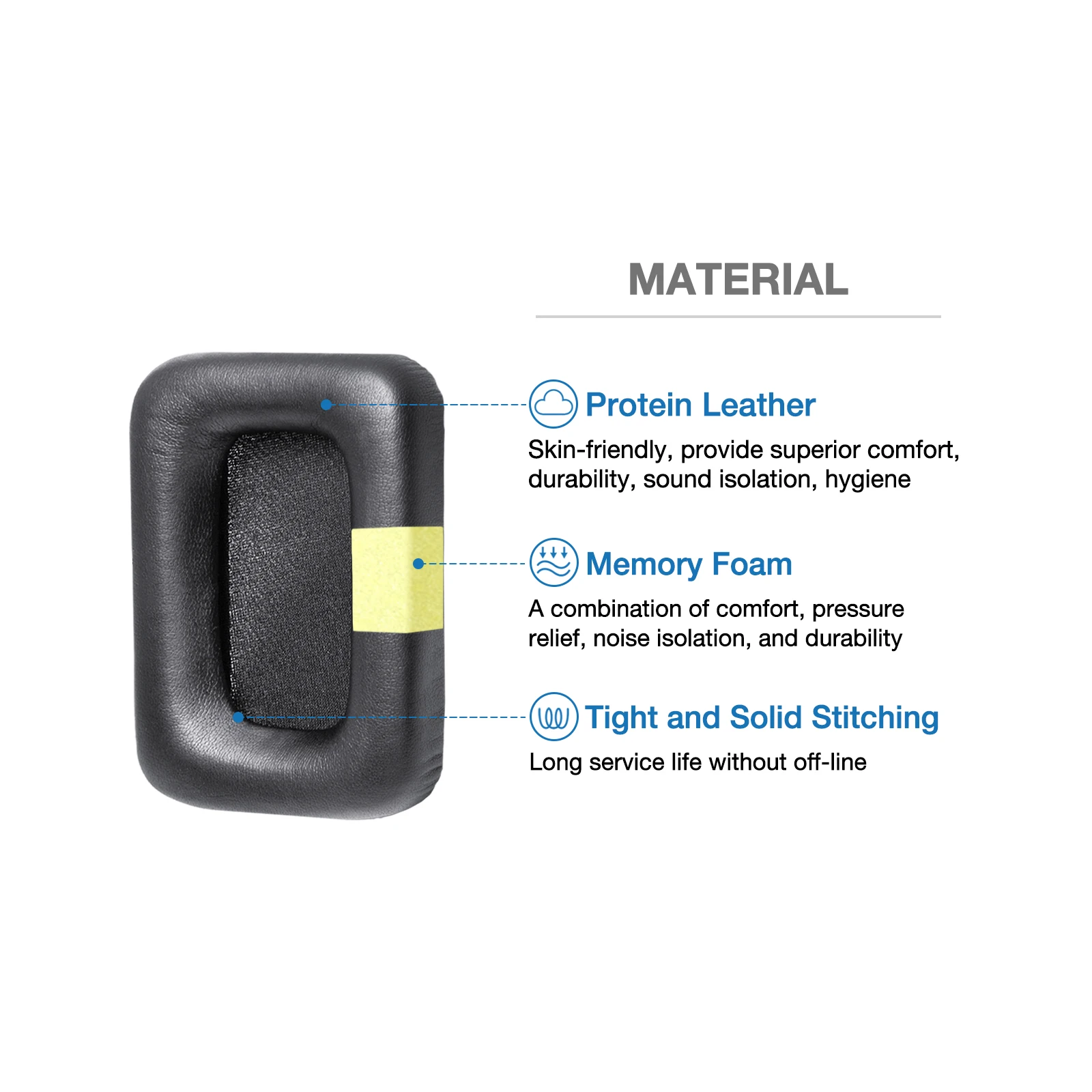 بطانة للأذن من الجلد الناعم لـ Harman Kardon BT Premium,NC Premium فوق الأذن سماعة وسادة من اسفنج الفوم وسادات الأذن