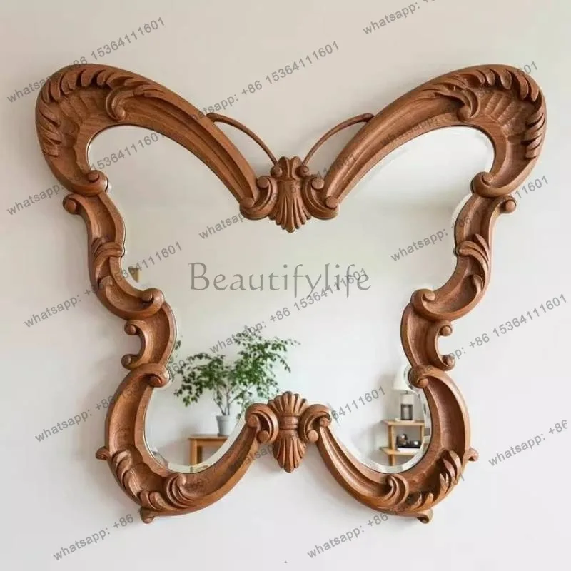 Irregular Big Decorative Mirrors Retro Luxury Bedroom Wall Make Up Mirror Vanity Aesthetic