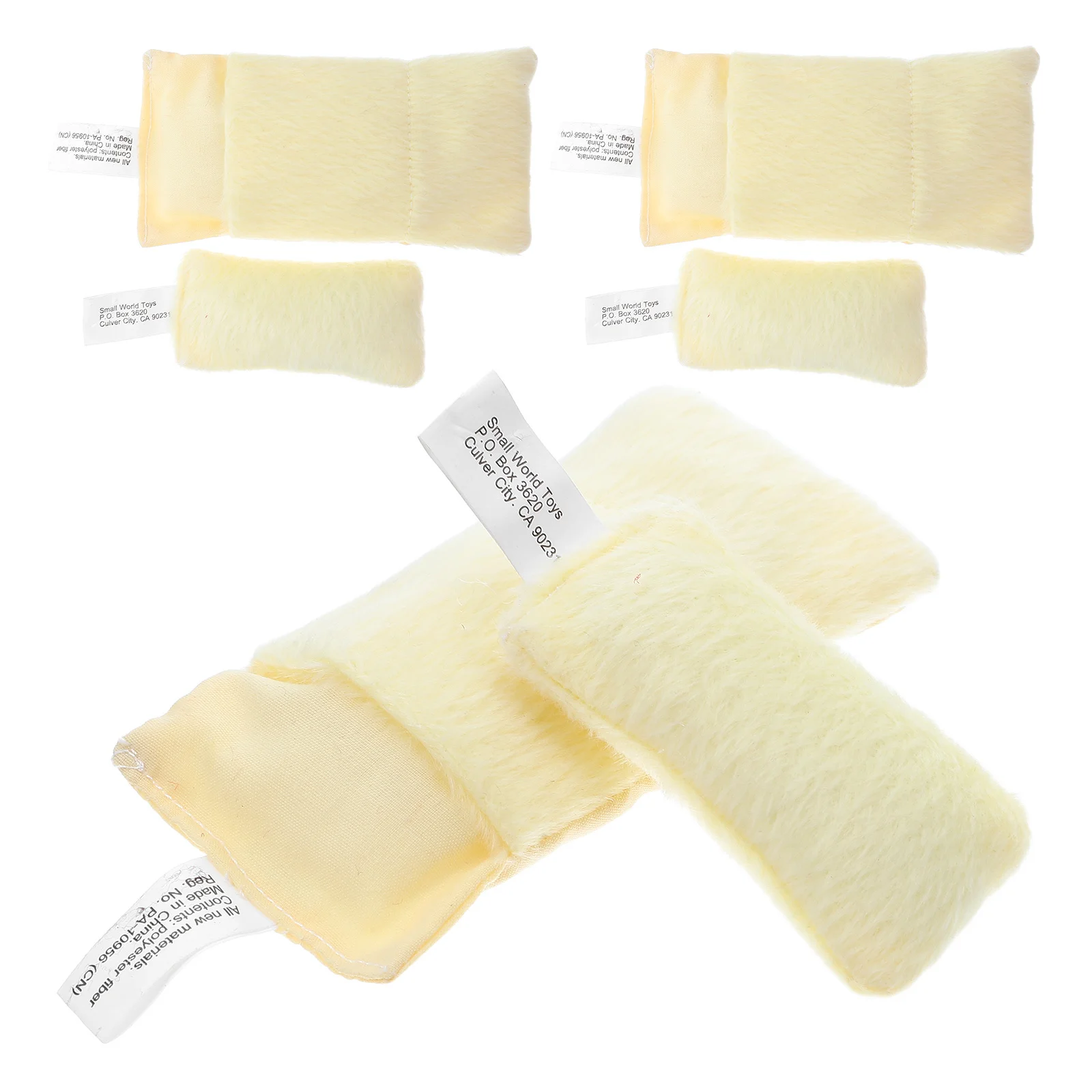 

3 set Mini Sleeping Bags Pillows Set For Bedding Soft Cotton Fabric Portable Dollhouse Bedroom Decor Accessory Miniature Blanket