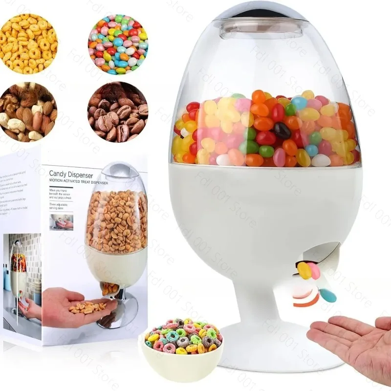 Automatic Induction Candy Dispenser Touch-Free Snack Storage Container Multifunctional Hygienic Food Dispenser for Home Office