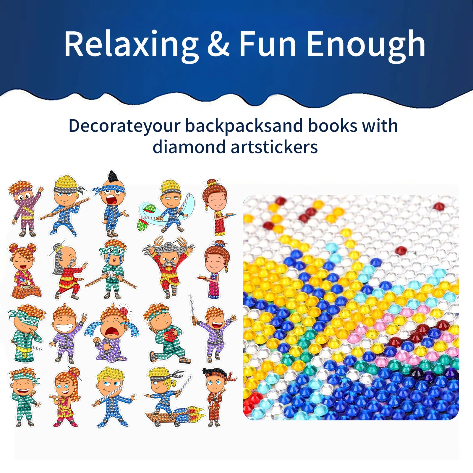 Cartoon Children's Diamond Painting Kit - DIY Handmade Drill Decoration with Random Stickers Semi-Finished Craft Activity