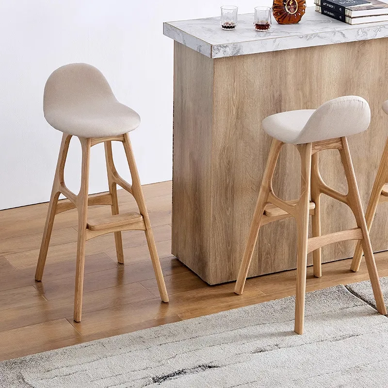 

Nordic Solid Wood Bar Chair High Chair High Bar Stool High Stool Bar Home Island