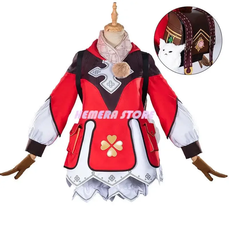 

ss13Klee Genshin Impact Косплей Рюкзак Парики Обувь Лоли Вечеринка Наряд Униформа Рождество Хэллоуин Костюм Карнавал