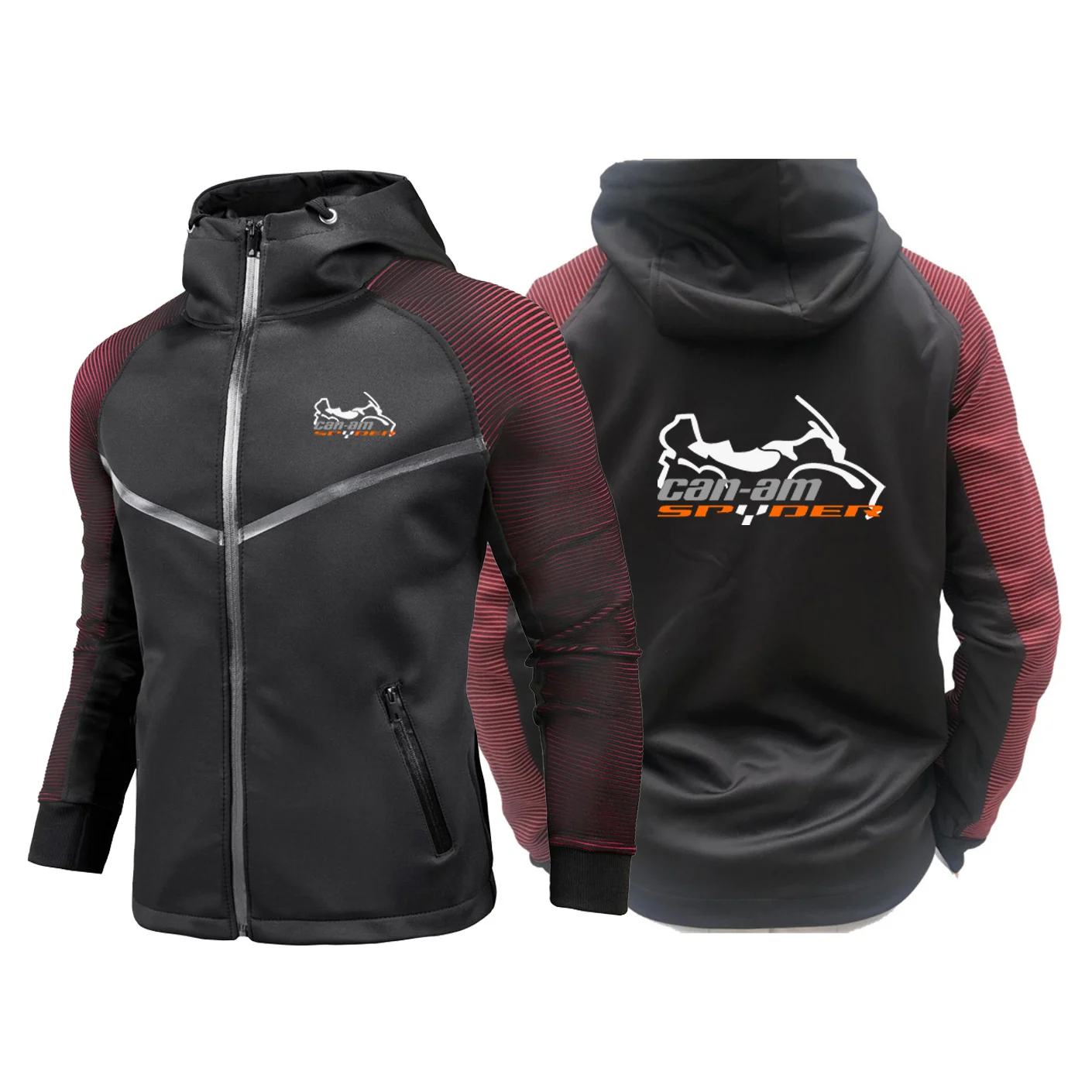 2024 Men Can Am Team Motorcycles Spring and Autumn New Racing Suit Hooded Zipper Jacket Sports Printing Casual Tops
