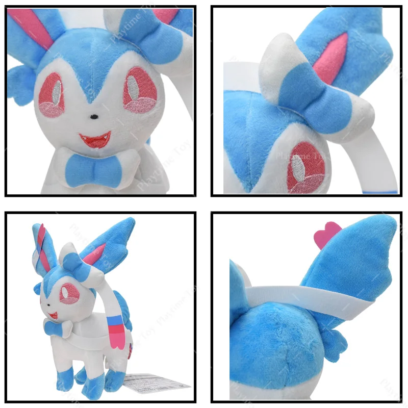 TAKARA TOMY Pokemon Eevee de pie brillante Umbreon Vaporeon Espeon Sylveon peluches Animal relleno muñeca de peluche regalos de cumpleaños