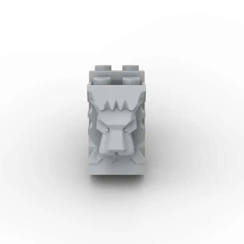 モック-ライオンの頭のビルディングブロックセット,カットアウト,パズル粒子,城,壁タイル,ストリートビュー,30274, 2x3x3, 10個,直接配達