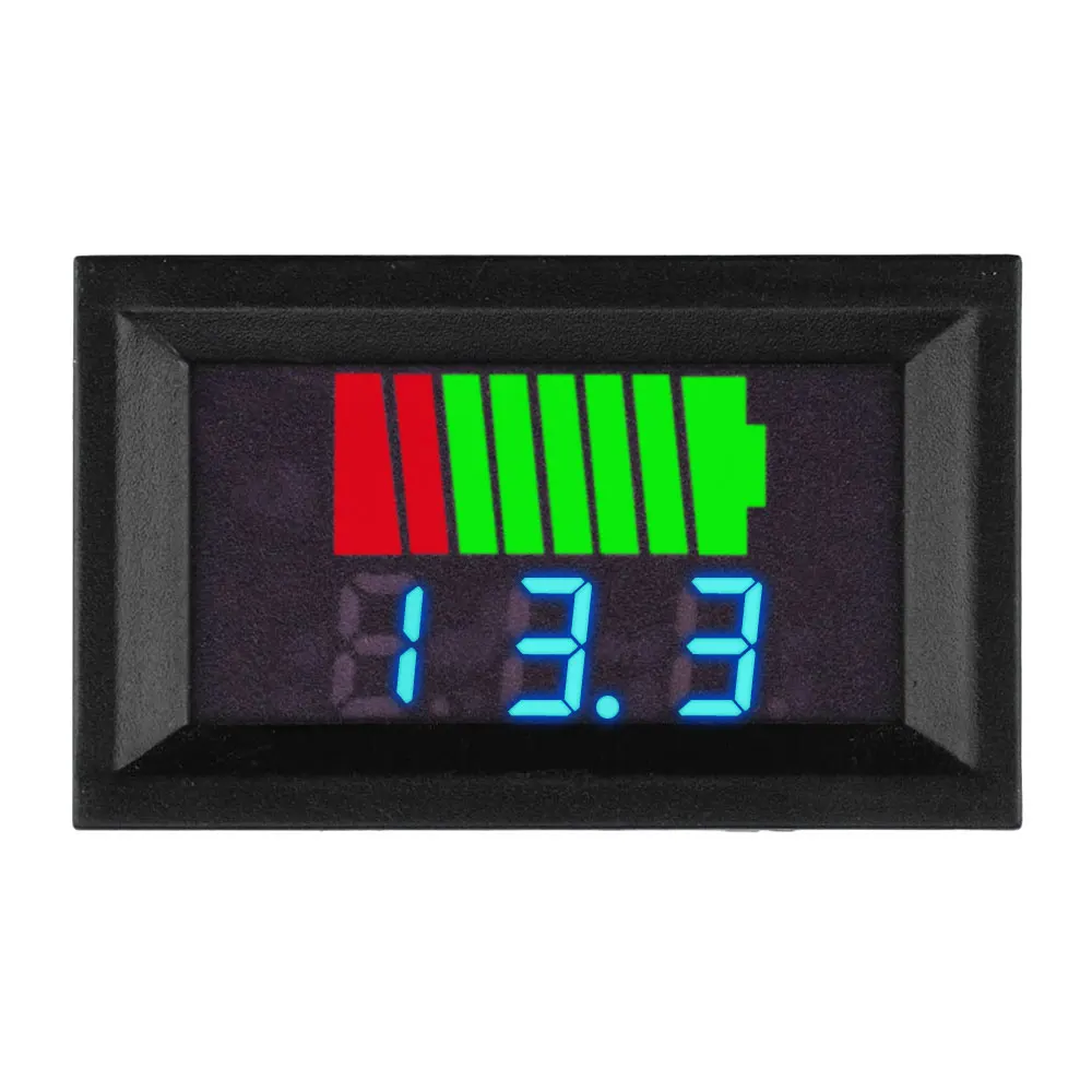DC 6V-72V Voltmeter Battery Power Indicator Lithium Battery Capacity Meter LED Digital Display Vehicle Car With 20cm Lead Cable