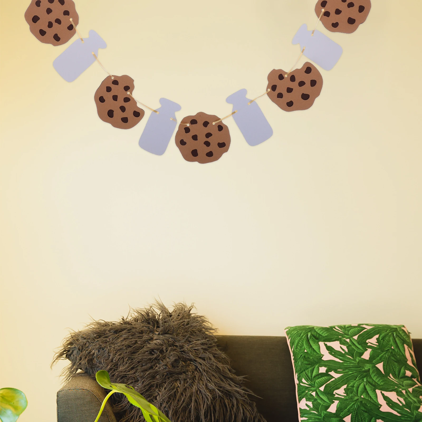 

Party Banner Baby Shower Backdrop Decorations Cookie Garland Milk Theme Wall Signs Reusable Vibrant Design Bright Colors
