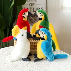 25cm Lifelike Parrot Plush Toy Simulation Macaw Doll Cartoon Stuffed Bird Animal Plush Doll Birthday Gift for Kids Home Decor