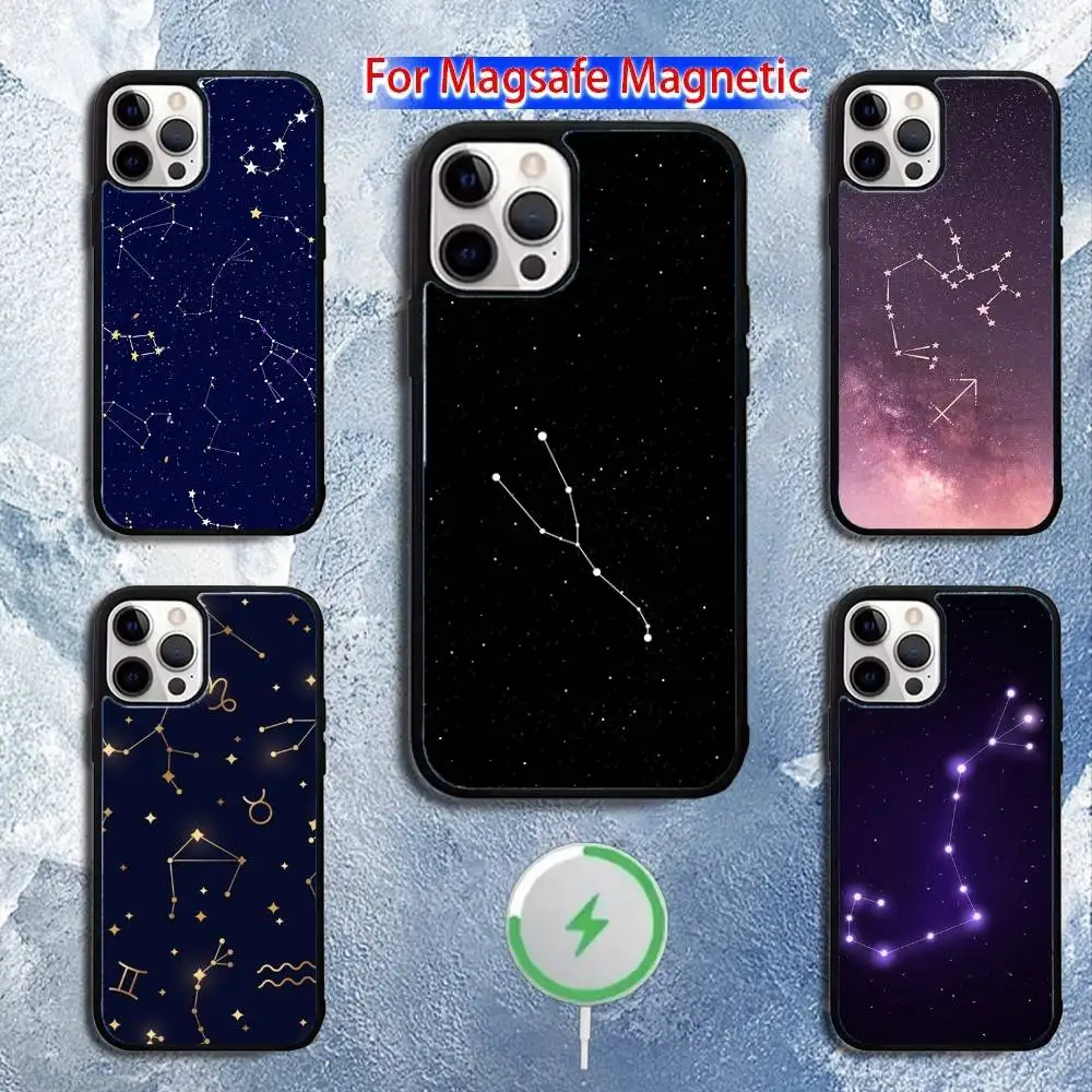 

Twelve constellations Phone Case For iPhone 16,15,14,13,12,11,Pro,Max,Plus,Mini,Magsafe,Magnetic Wireless Charging Case