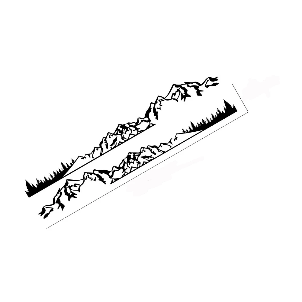 2Pcs/Lot Car Stickers Motorhome Camper Van DIY Stripes Mountain Graphics Decals For Volkswagen VW Crafter Tuning Accessories