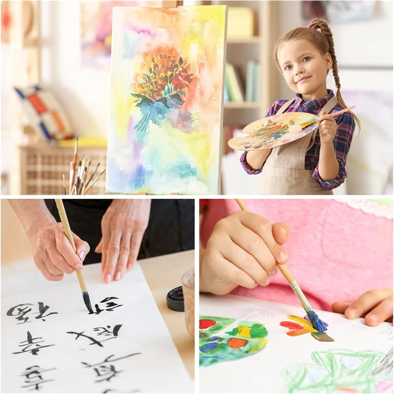 

Набор кистей для керамической глазури, 12 предметов, разные формы для керамики, акварели - художественные кисти из шерстяной щетины для художников