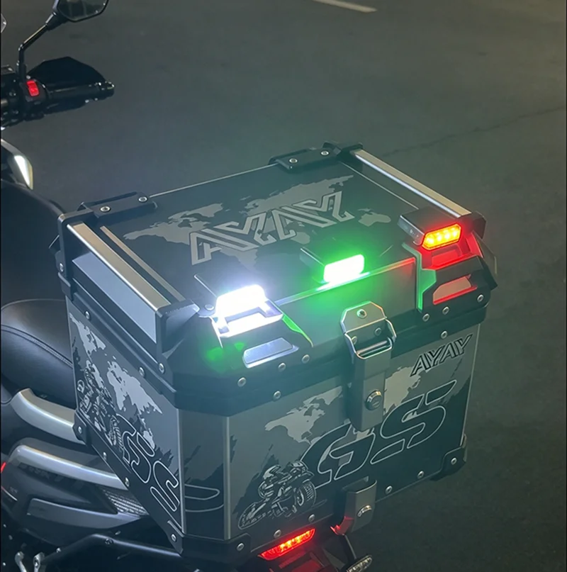 Solar LED Warning Light with Flashing Mode Wireless LED Strobe Warning Lights Red or RGB for Motorcycle Top Box Side Case Car