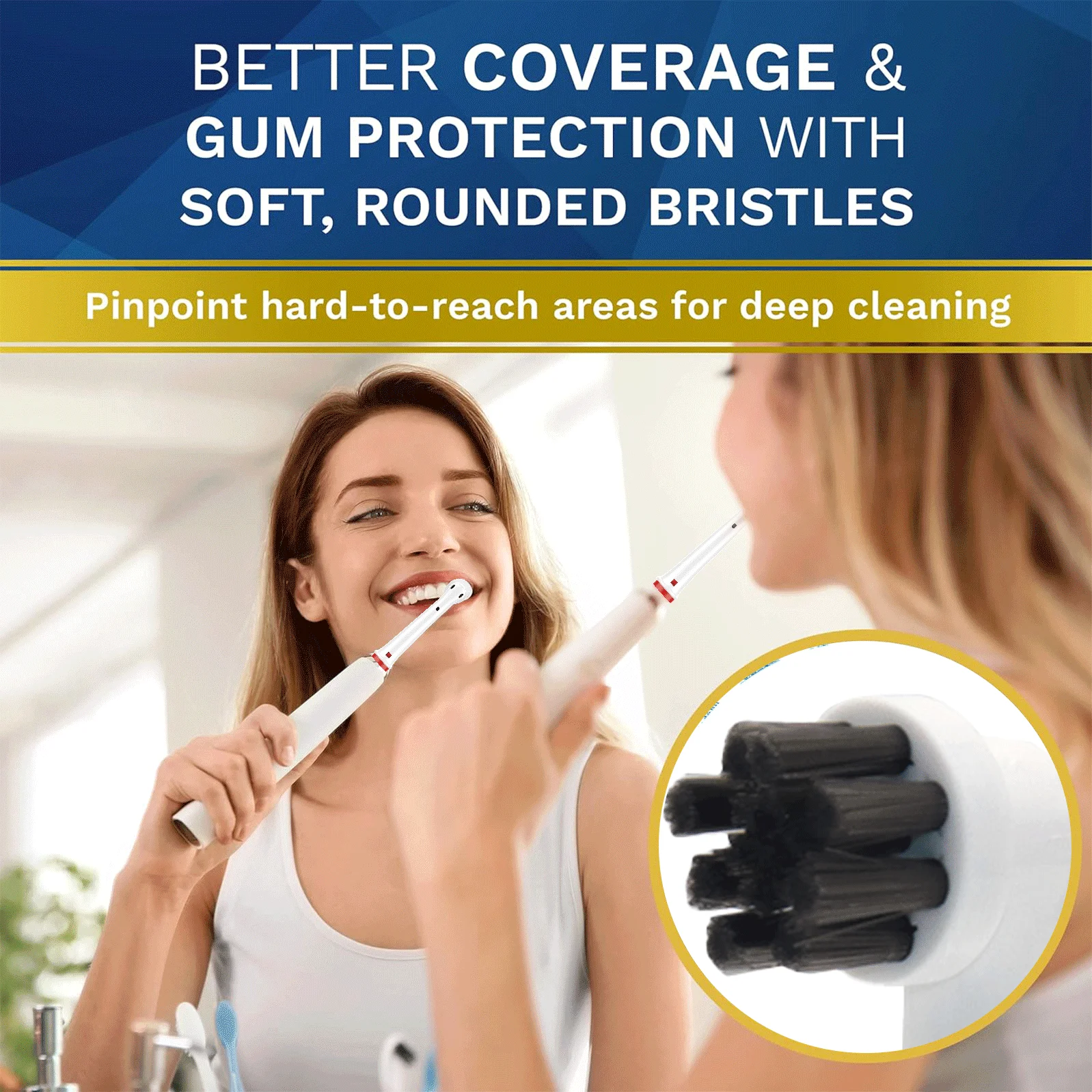 Electric Toothbrush Heads 4PCS/8PCS Oral Basic Cleaning Multi-level Powerful Cleaning Replaceable Toothbrush Heads