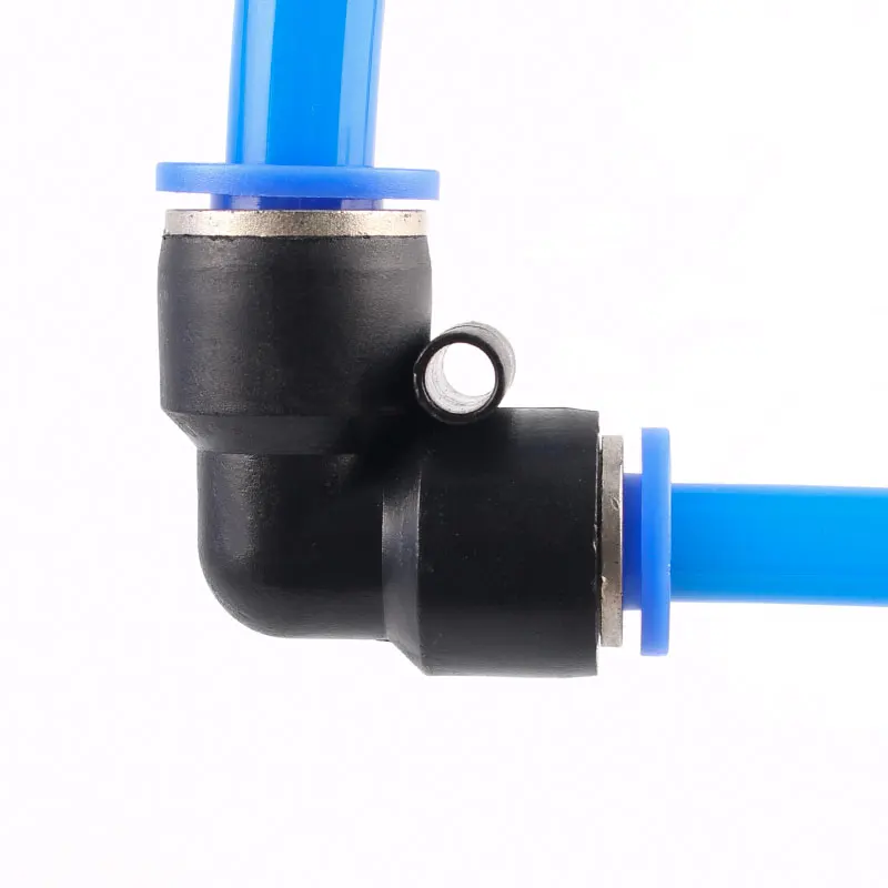 2 Pc Pneumatic Gas Pipe Connector Quick Connector Right Angle 90 Degree Plastic Elbow PVG/PV-4/6/8/10/12/16 Quick Connector