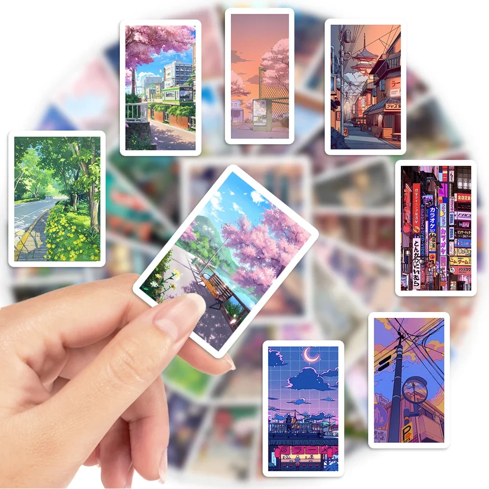 Lovely Evening Sunset Street Stickers Art Vintage DIY Toy Gift Decorative Decal for Phone Luggage Laptop Scrapbook Waterproof