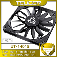 TEUCER UT-14015 140mm PC Cooling Fan, PWM 300-1100RPM, 15 blades, Equipped with M-FDB Bearing, Large Air Volume ITX Case Fan