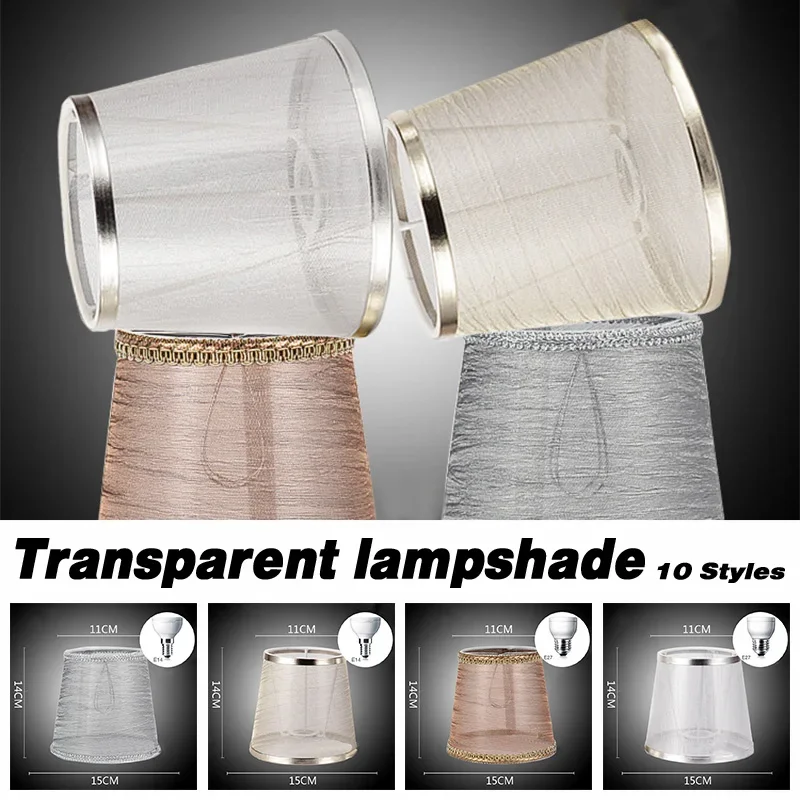 E14/E27 Nordic Style Fabric Transparent  Chandelier Lampshades Art Decor Lamp Shades Bedroom Wall Lamp Cover Clip On/ Meson Type