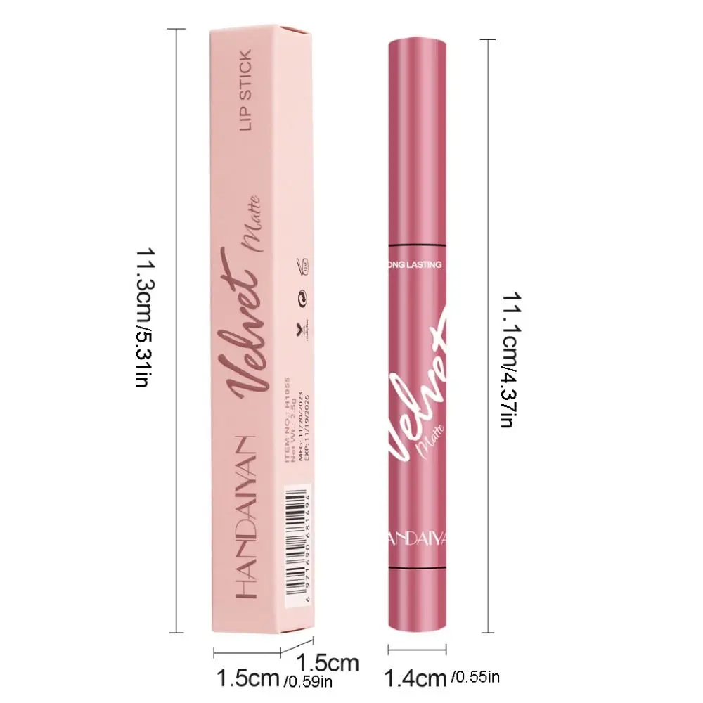 Lápiz labial mate portátil, tinte labial hidratante, lápiz labial de niebla de terciopelo que no se decolora, lápiz labial multicolor de larga duración, maquillaje de labios