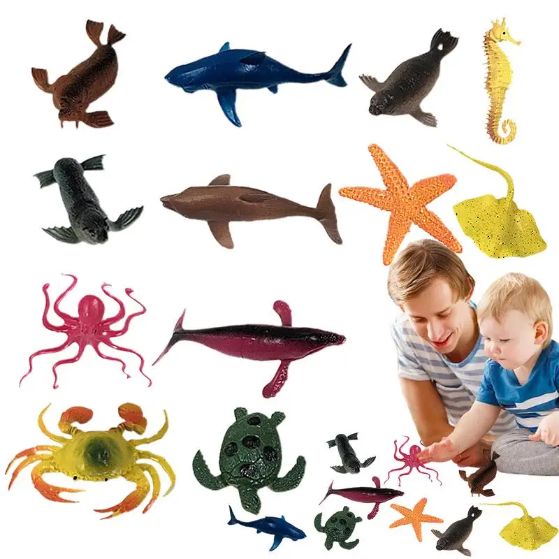 Jouet de bain figurine de mer réaliste, jouets animaux marins, figurines assorties, jouets de bain marins, jouets d'apprentissage sous-marin