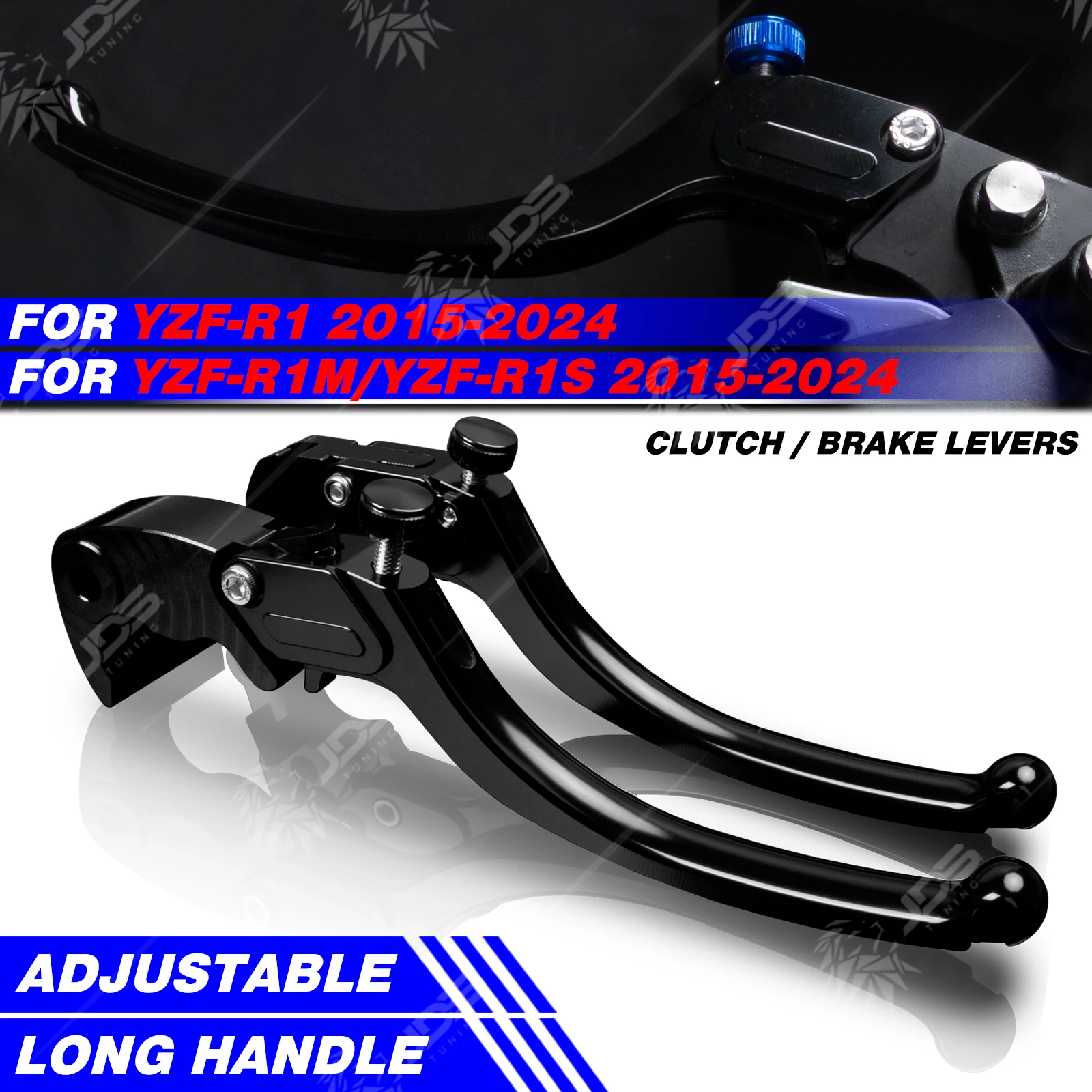 

JDSTUNING For Yamaha YZF-R1/R1M/R1S/YZFR1 2015-2024 Stepless Clutch Lever Brake Lever Set Long Handle Levers Motorcycle Parts