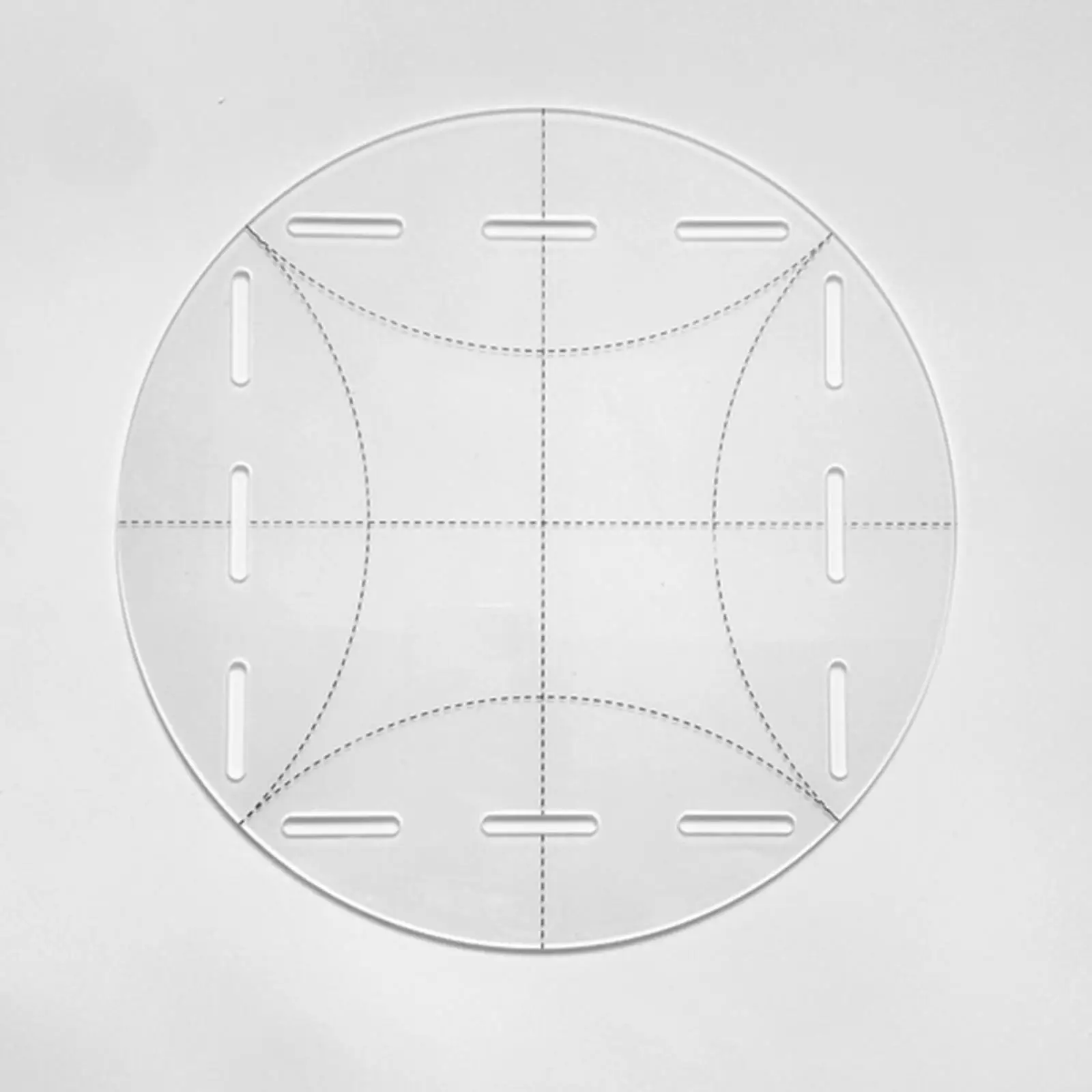 Akrylowy Okrągły Szablon do Cięcia Wielofunkcyjny Zakrzywiony Przezroczysty Linijka do Quiltingu L