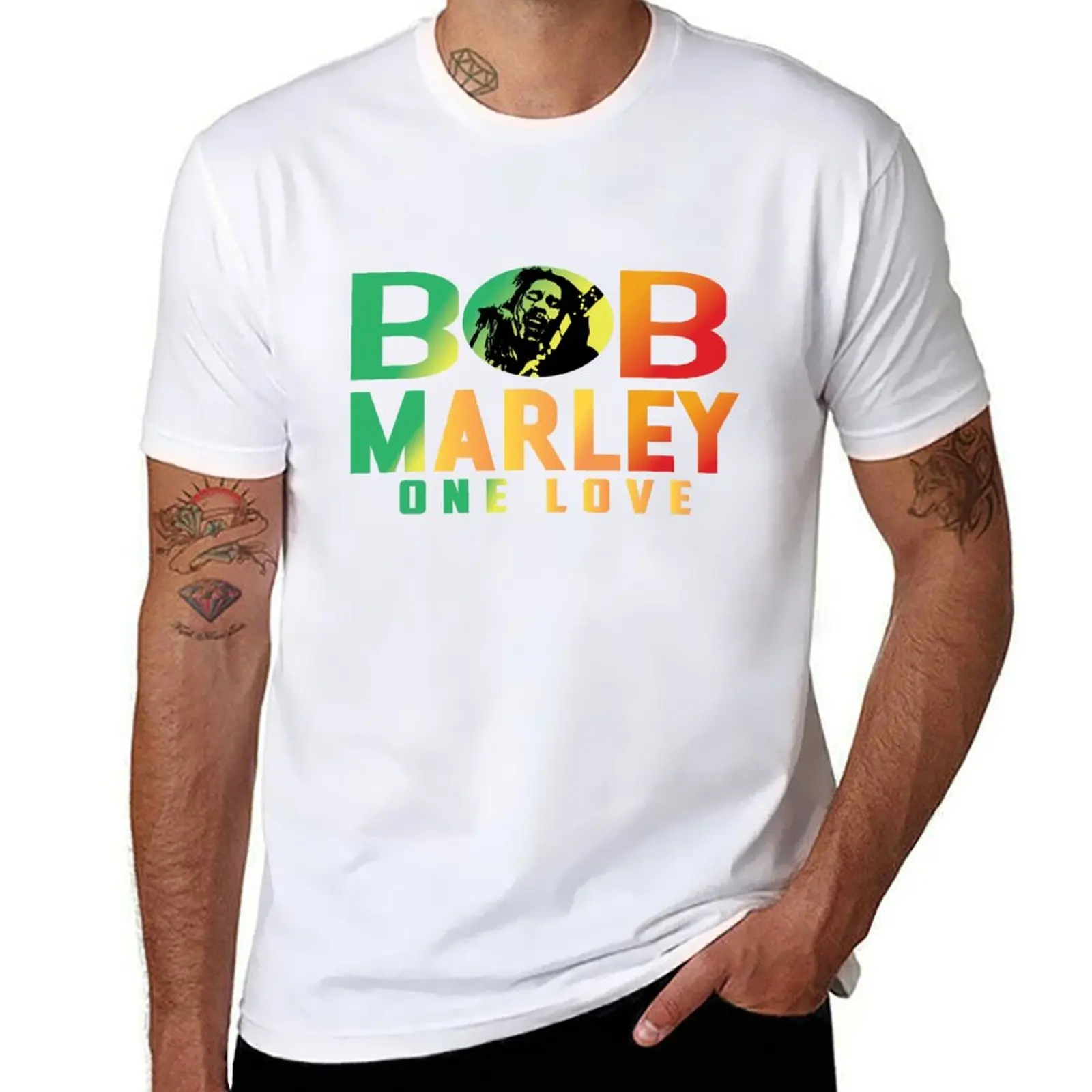 

One Love Creations - In Honor of Bob Marley T-Shirt t shirts for man graphic vintage t shirt custom print T-Shirt