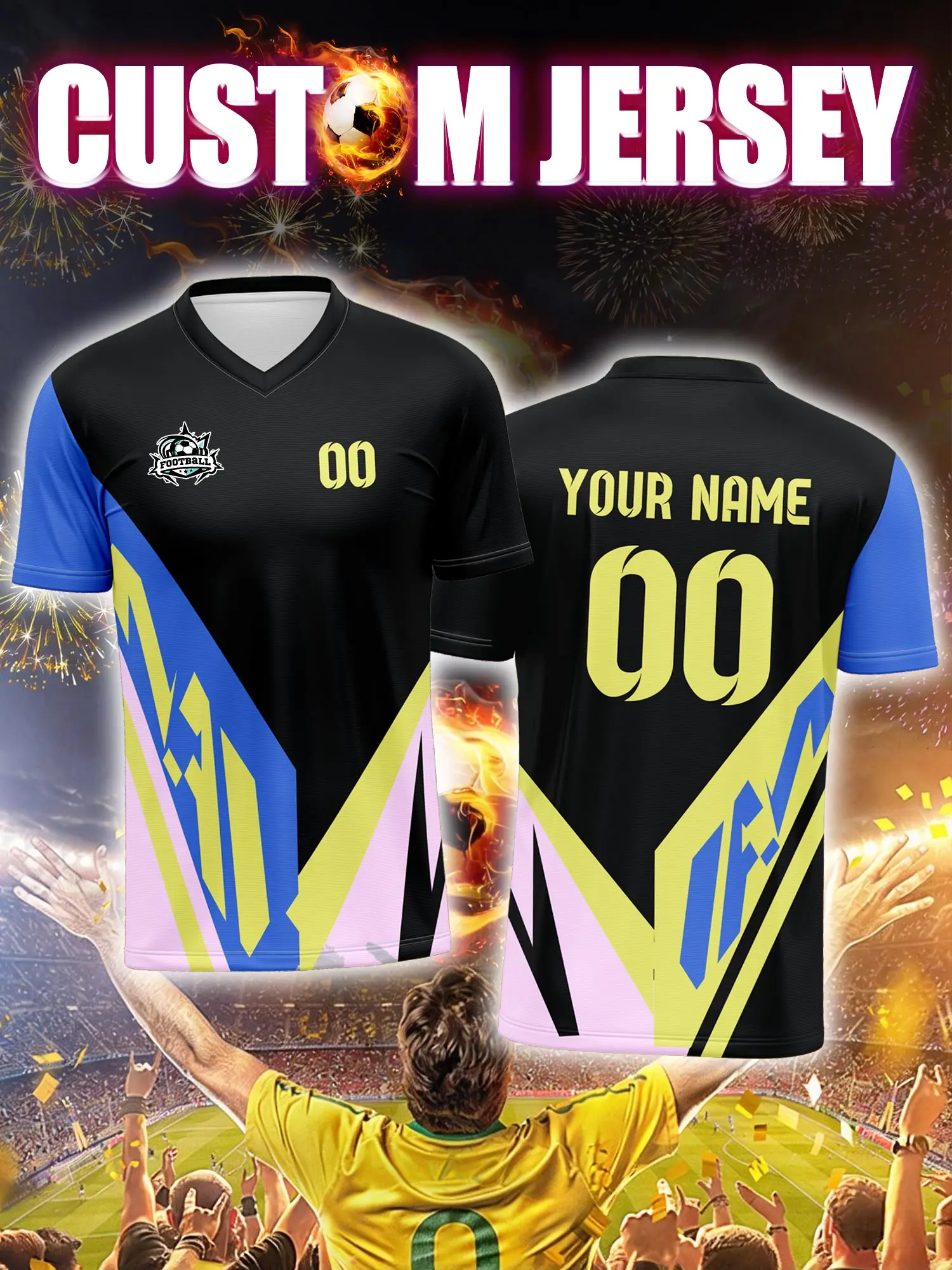 

Футбольная форма на заказ с индивидуальным изображением, номером и именем, без запаха, свежая и комфортная на весь день.