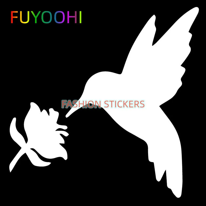 FUYOOHI Boutique Decals Quality Hummingbird Flower Auto Sticker Trendy Personalized Car Styling Decoration